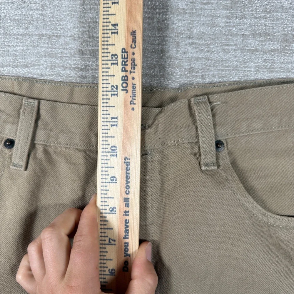 Levi's 501 Original Fit Pants Mens 35/32 Khaki Tan Cotton Twill Button Fly